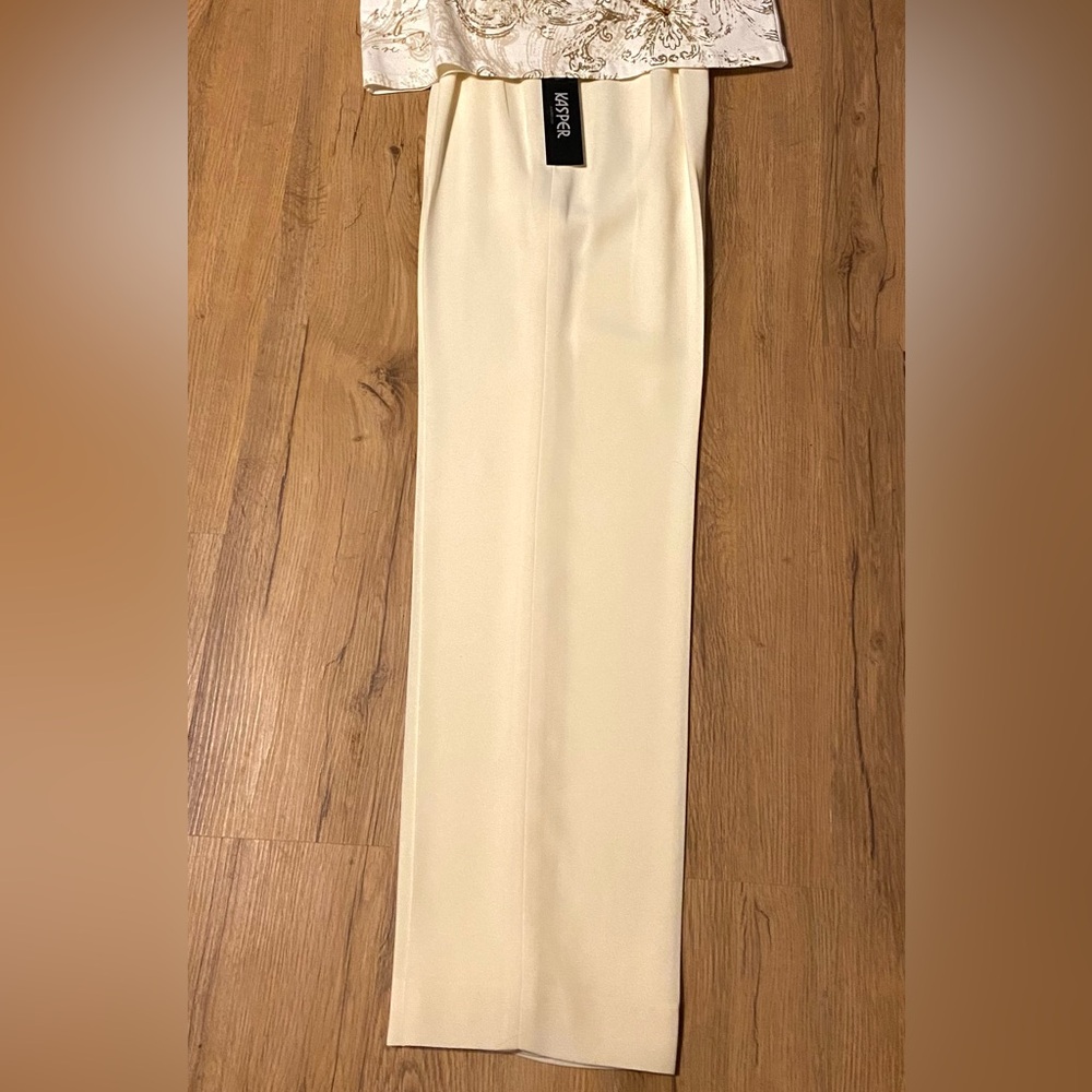 Kasper NWT Timeless Style: Vintage 2P Cream-colored fully-lined pants. - Picture 10 of 10